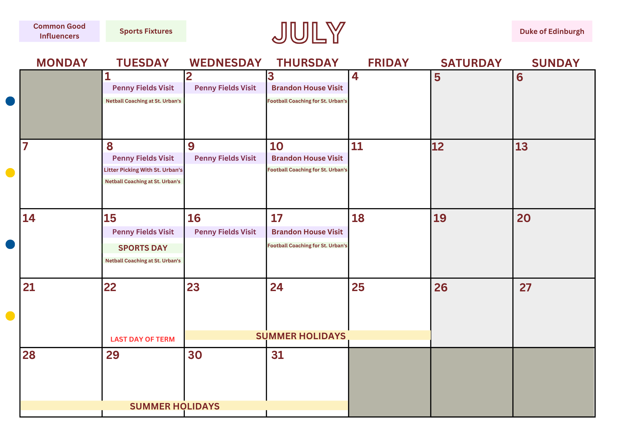 EVENTS TIMETABLE (2)